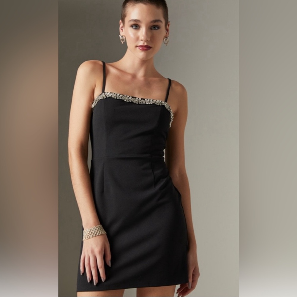 FRANCESCAS Mini Black Embellished Dress